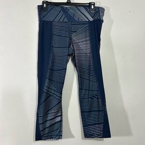 GapFit Women's Geometric Print Yoga‎ Leggings Blue Size L